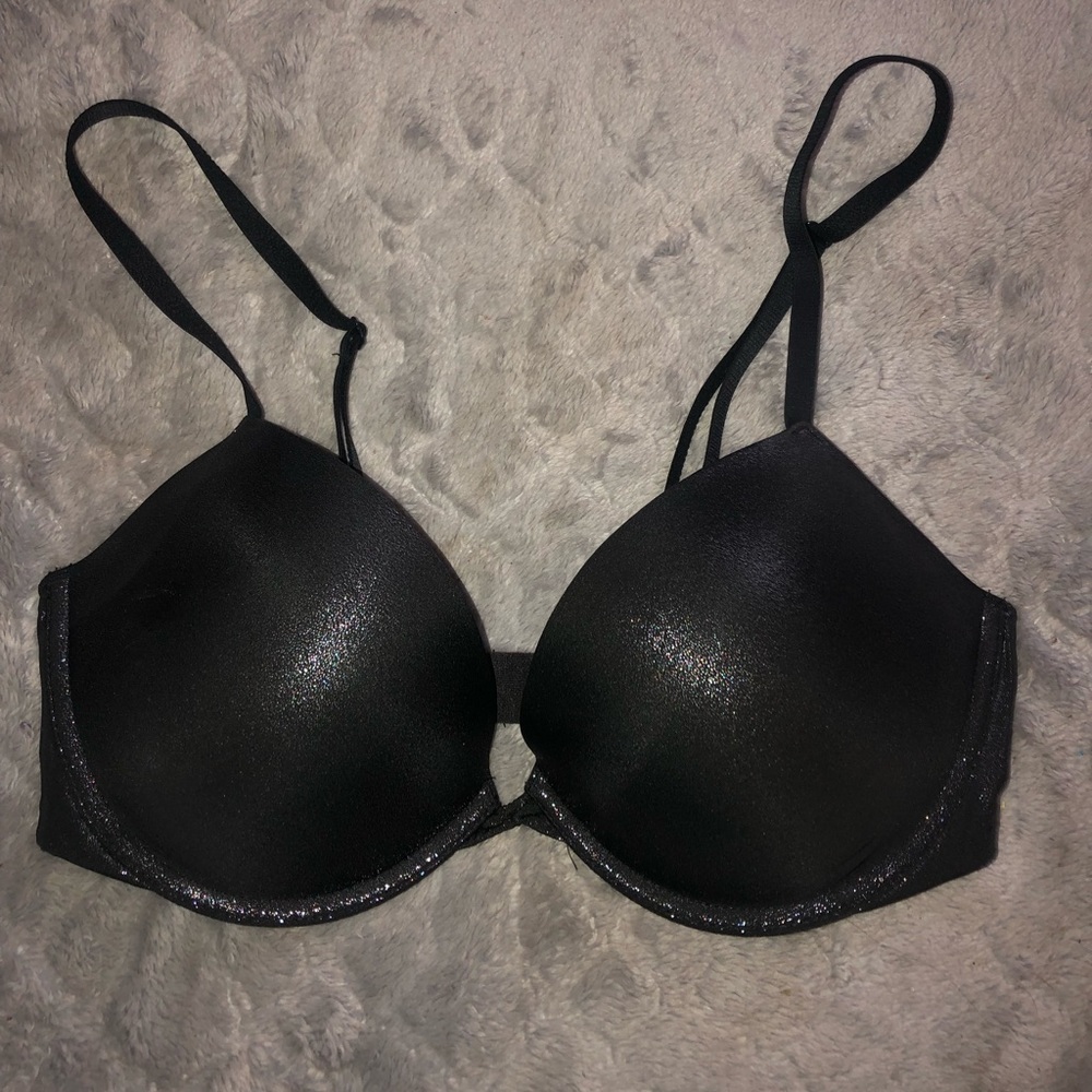 sparkly black Victoria’s Secret bra!